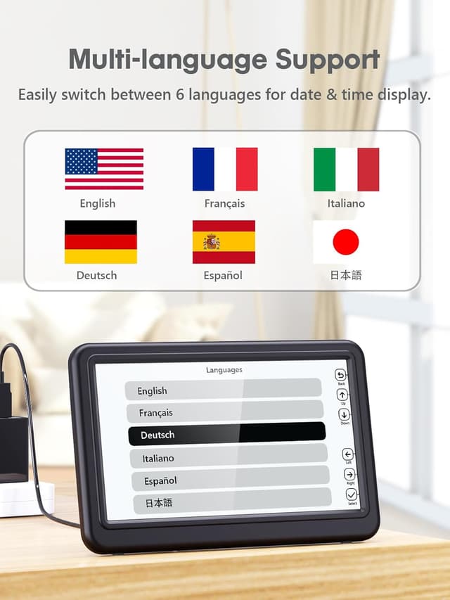 Thumbnail 6 de ROCAM Horloge Numérique 7" pour seniors