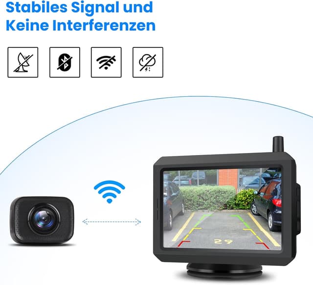 Detalle 2 de AUTO-VOX W7 Rückfahrkamera 5Zoll kabellos