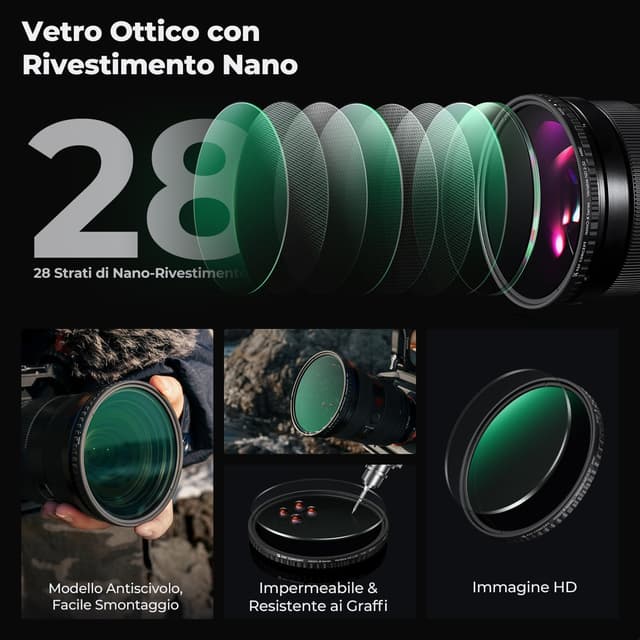 Thumbnail 5 de K&F CONCEPT Nano-X 58mm Filtro ND Variabile