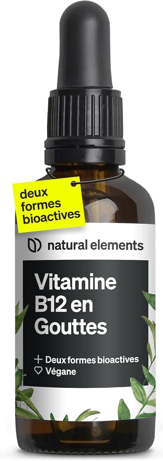 Detalle de Vitamine B12 en gouttes 50 ml (900 gouttes) végane – méthylcobalamine & adénosylcobalamine