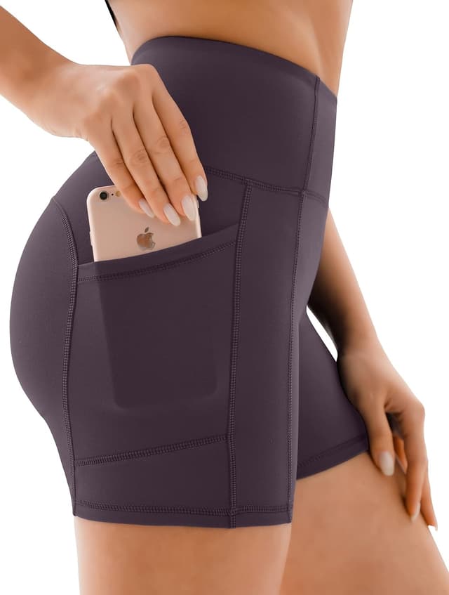 Detalle de JOYSPELS Women’s Gym Shorts with Pockets (High Waist, 4-way stretch)