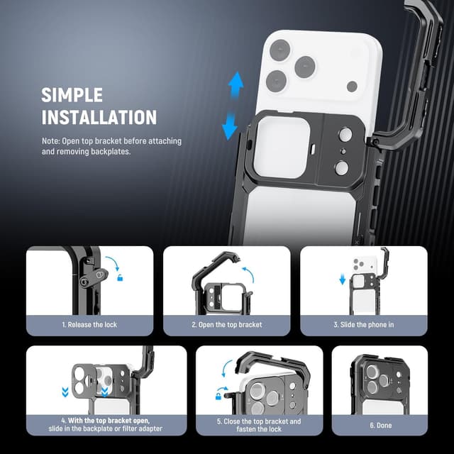 Thumbnail 1 de NEEWER Phone Cage for iPhone 17 Pro Max with 67mm Filter