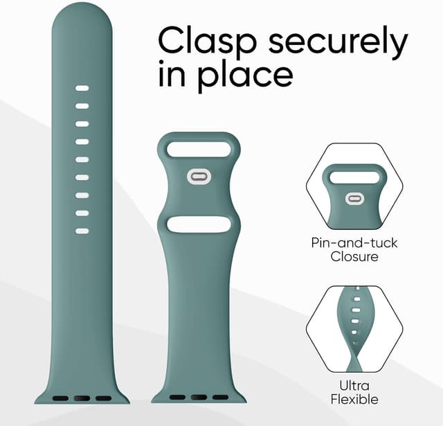 Detalle 2 de Joehwerr Sport Strap for Apple Watch – Silicone replacement band for 38mm to 49mm models