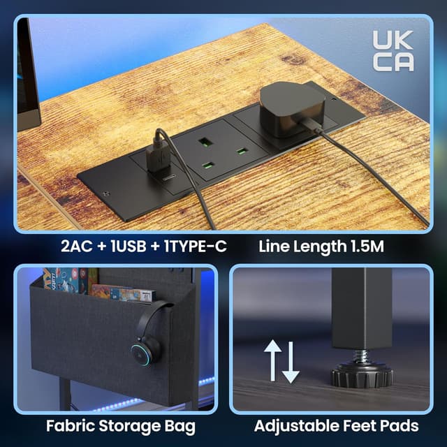 Thumbnail 6 de DOMSHOCT gaming desk 100×50cm with LED