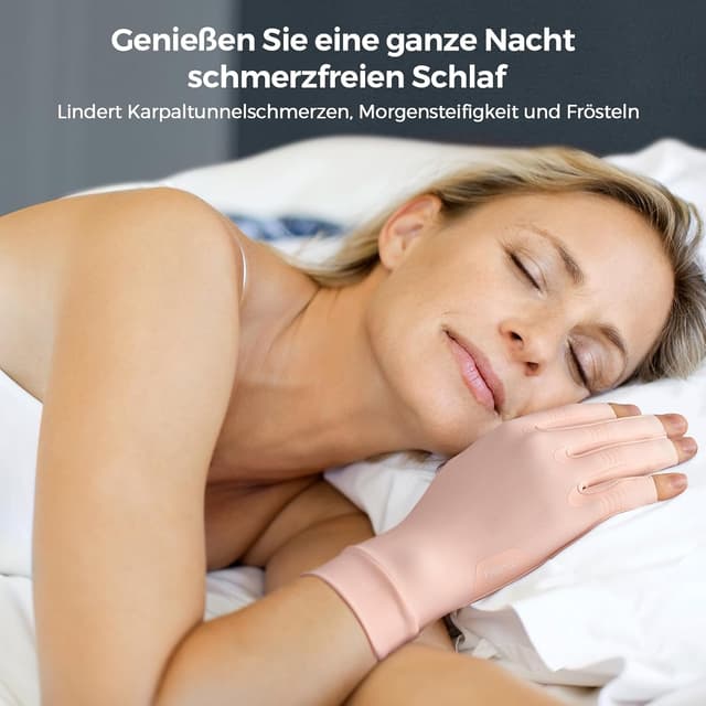 Detalle 2 de FREETOO Kompressions-Handschuhe gegen Arthrose, fingerlos – für Damen & Herren (Rheuma, Karpaltunnel, Schwellungen)