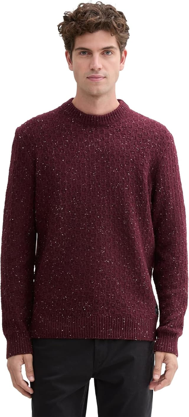 Detalle de TOM TAILOR Pullover da uomo: jersey a maniche lunghe comodo e versatile