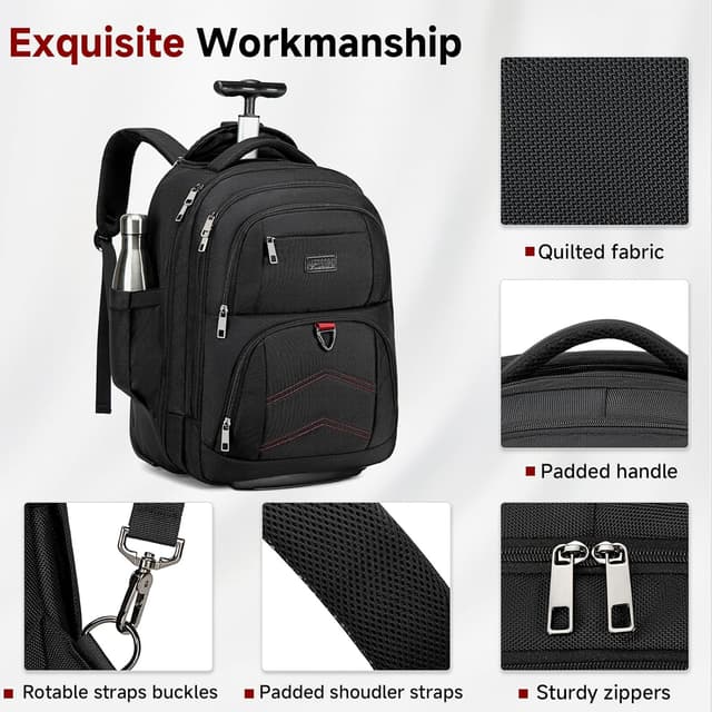 Thumbnail 2 de Vessgra Rolling Backpack 45L wheeled luggage backpack