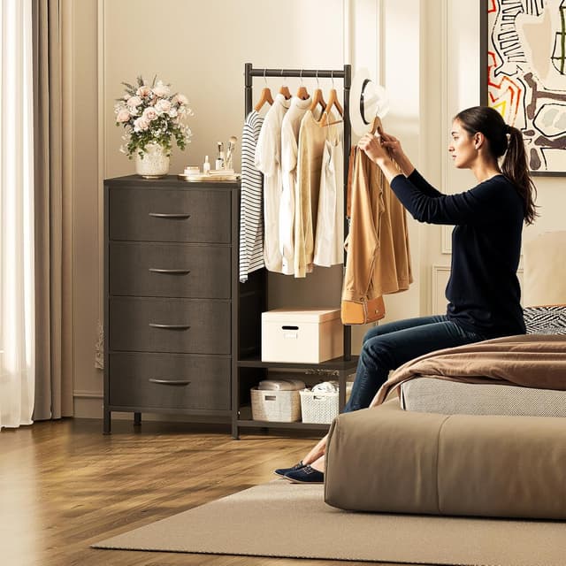 Thumbnail 1 de ODK Cassettiera Camera da Letto 3 in 1 Nero