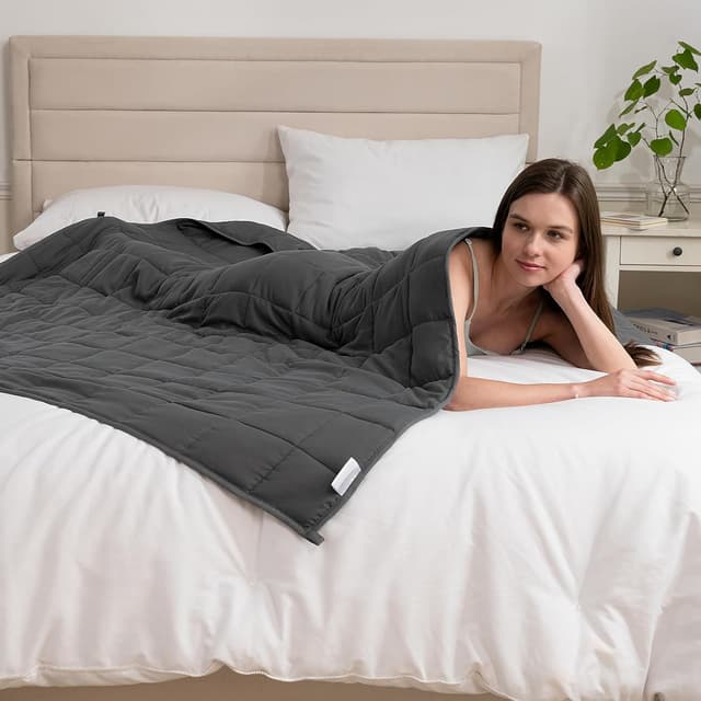 Detalle 2 de Good Nite Couverture lestée adulte grise 6 kg, 125 x 180 cm