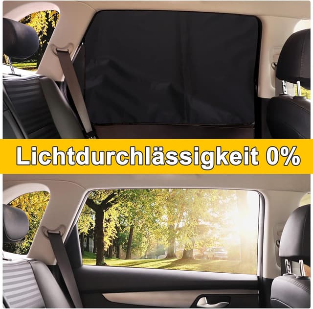 Detalle de Lechin Sonnenschutz Auto Baby Vorhang magnetisch für Seitenscheibe & Heckscheibe (2 Stück) 80×50 cm