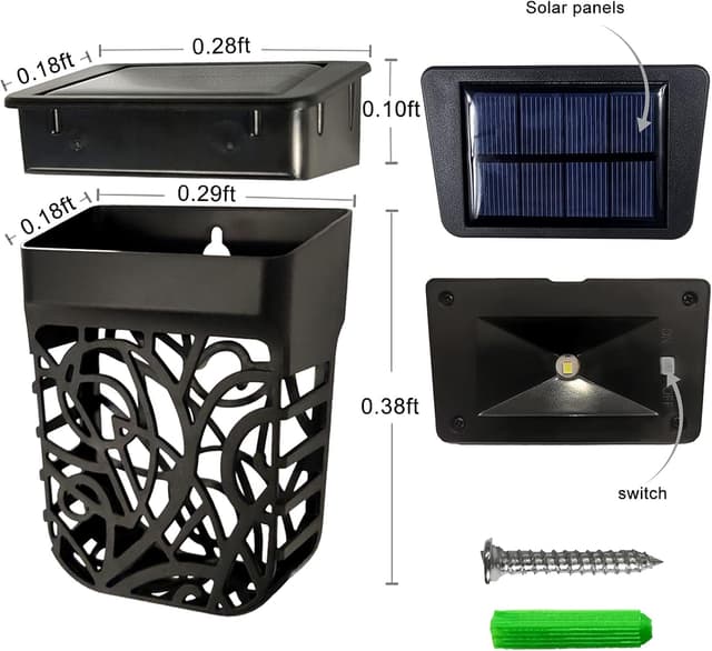 Detalle de Chipark Solar Fence Lights – IP65 Solar Wall Lights (6 Pack, Warm White)