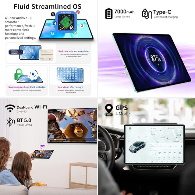 Detalle 2 de TECLAST Tablette Android 16 11 pouces 90 Hz