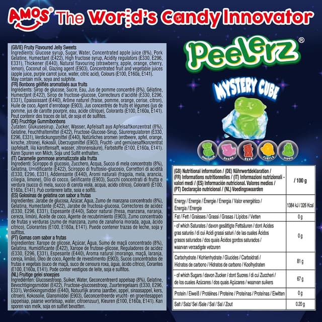 Detalle de AMOS Peelerz Fruchtgummis 240 g 🎂