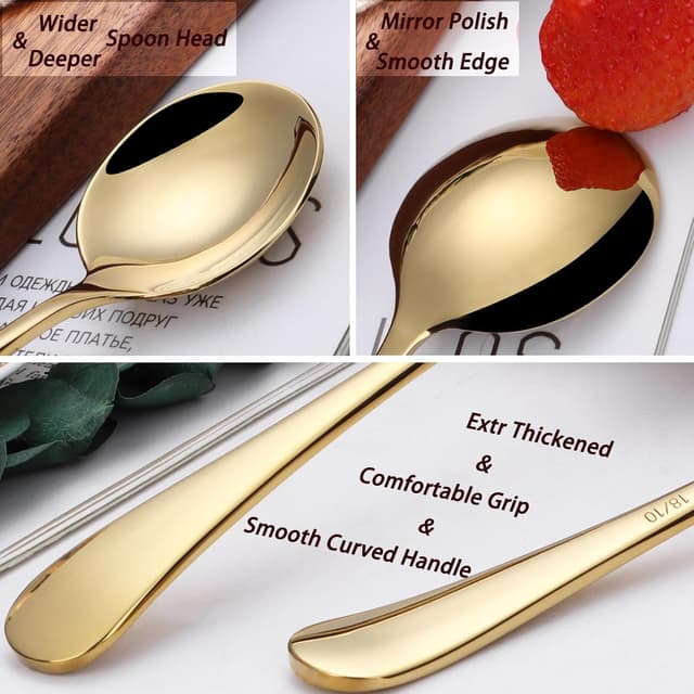 Thumbnail 4 de Mafier 7" Round Soup Spoons Set of 4 🍽