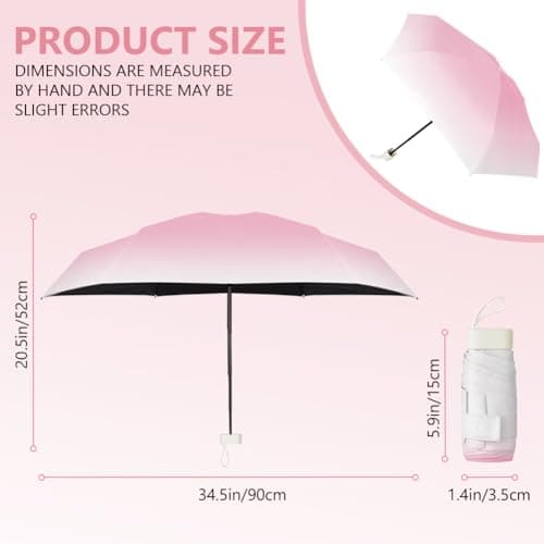 Detalle 2 de Aolso mini paraguas rosa 95% UV