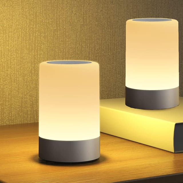 Detalle de G Keni 2er-Set LED-Nachttischlampe, dimmbar