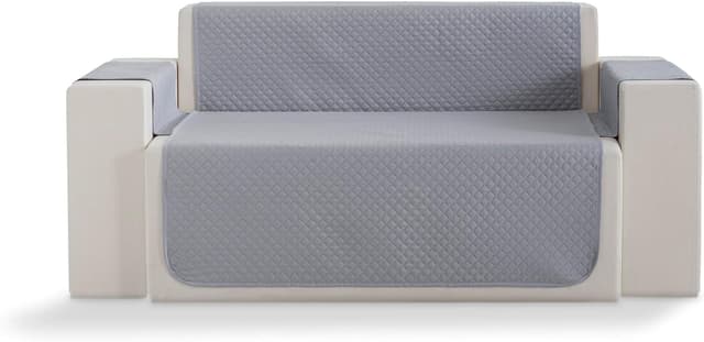 Detalle de Todocama housse de canapé matelassée à losanges respirante, facile à nettoyer (gris clair, 2 places)