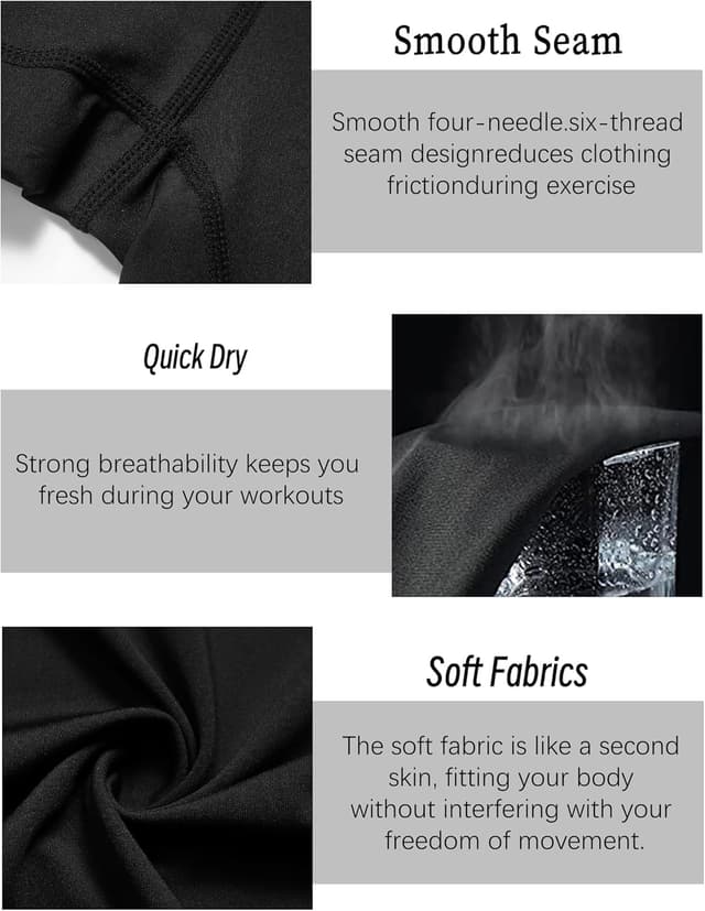 Detalle de HovSiyla 6-Pack Compression Shorts with Pocket for Men | Moisture-Wicking Athletic Workout & Running Underwear