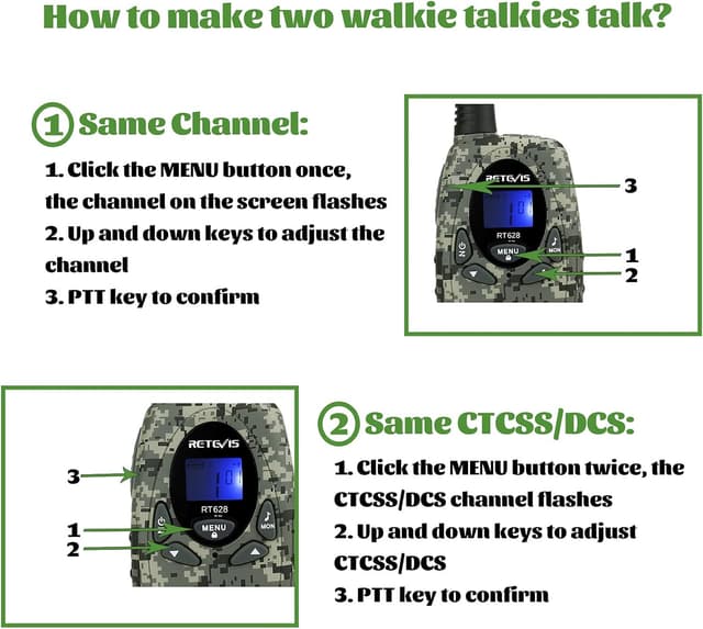 Thumbnail 5 de Retevis RT628 Talkie Walkie Enfant Camouflage