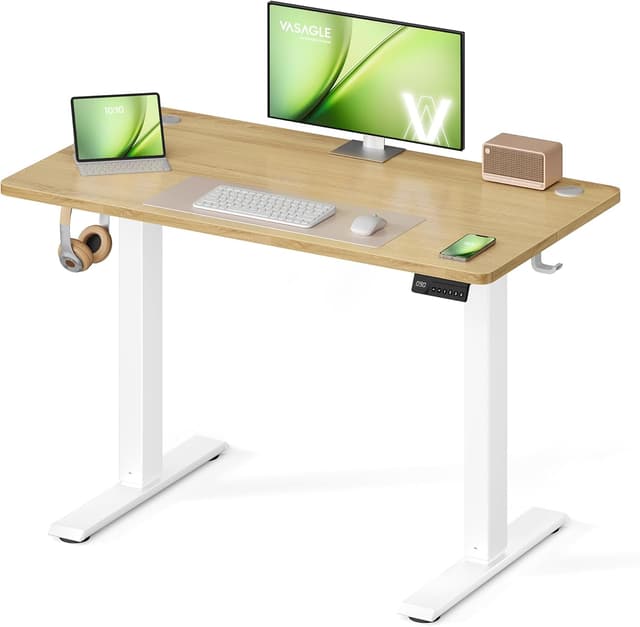 Detalle de VASAGLE Scrivania regolabile in altezza elettrica con memoria (4 altezze) LSD310YA03, 100 x 60 cm