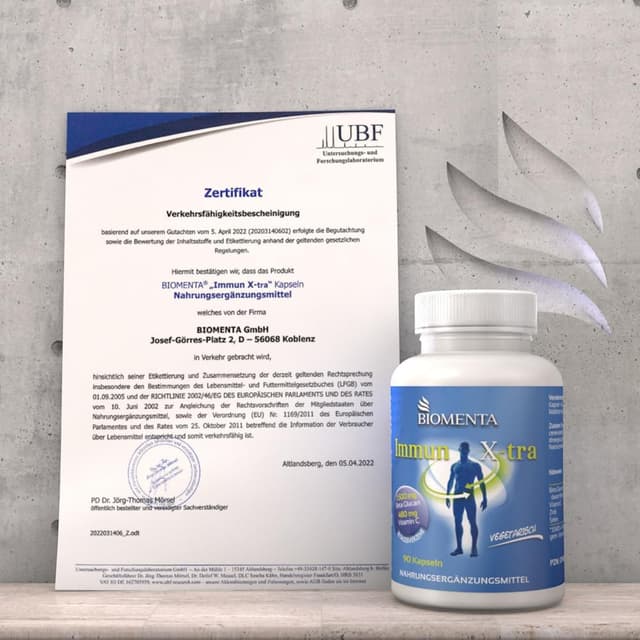 Detalle 2 de BIOMENTA Immun X-tra 1.500 mg Beta Glucan đź’Š