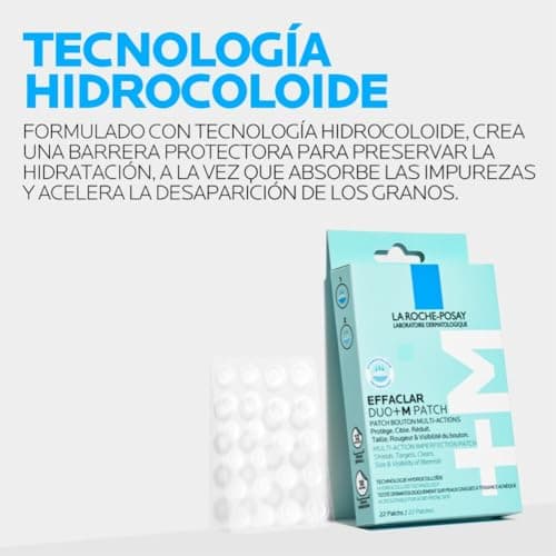Detalle de La Roche-Posay Effaclar Duo+M Patch: parches hidrocoloides anti-imperfecciones (22 uds) para piel con tendencia acneica