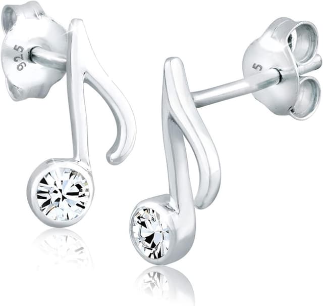 Detalle de Elli Ohrstecker Note Kristalle 925 Silber