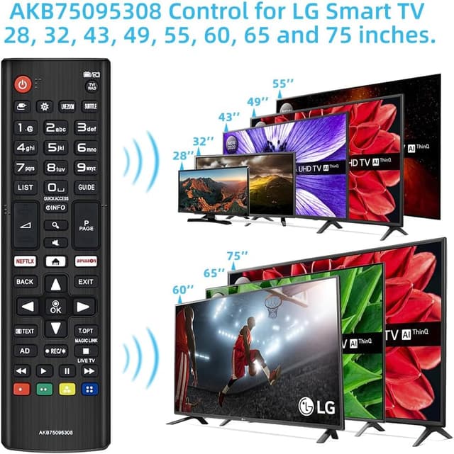 Detalle de UNOCAR (2 Pack) Smart Remote Controls for LG Smart TVs with Netflix & Amazon buttons