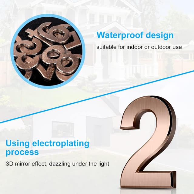 Detalle 2 de Vicloon Numero Civico 3D in ABS Oro