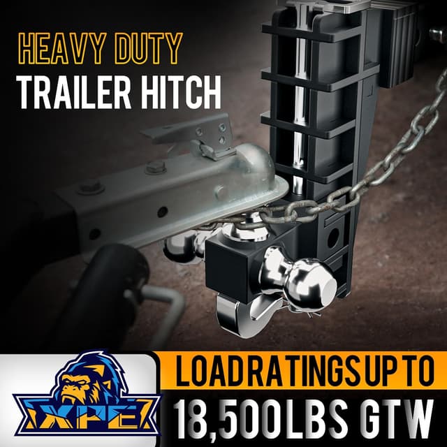 Detalle 2 de XPE XPE Adjustable Trailer Hitch with 2.5-Inch Receiver (18500 lbs GTW) 6-Inch Drop Tri-Ball Mount