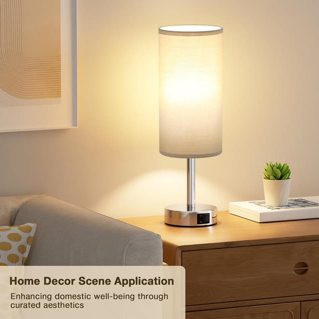 Detalle 2 de Aooshine Bedside Lamp 2 USB, 3‑way touch control 🛋