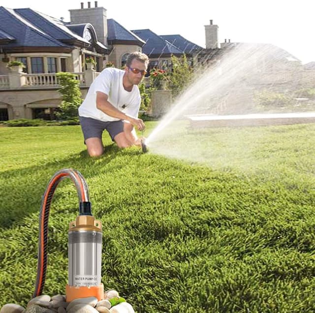 Detalle 2 de Randaco Tiefbrunnenpumpe 0,75 kW aus Edelstahl – 20 m Kabel, max. 67 m Förderhöhe
