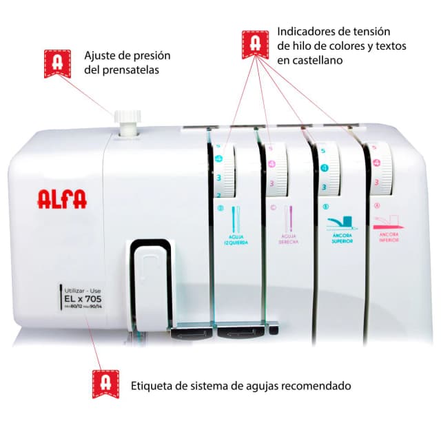 Thumbnail 1 de Alfa Overlock 8707+ máquina remalladora ⚙