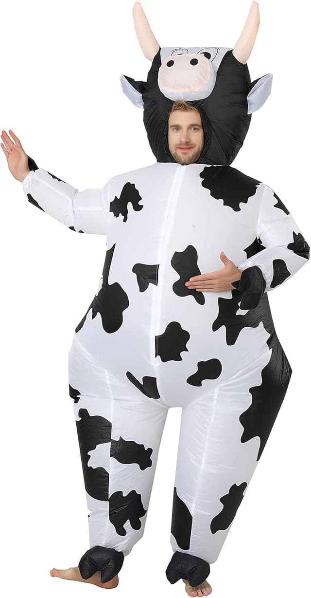 Detalle de Costume de vache gonflable FXICH (unisexe) avec ventilateurs, pour Halloween, carnaval et fêtes