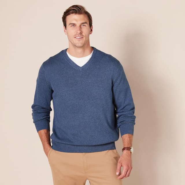 Thumbnail 5 de V-neck cotton sweater 100% cotton knit