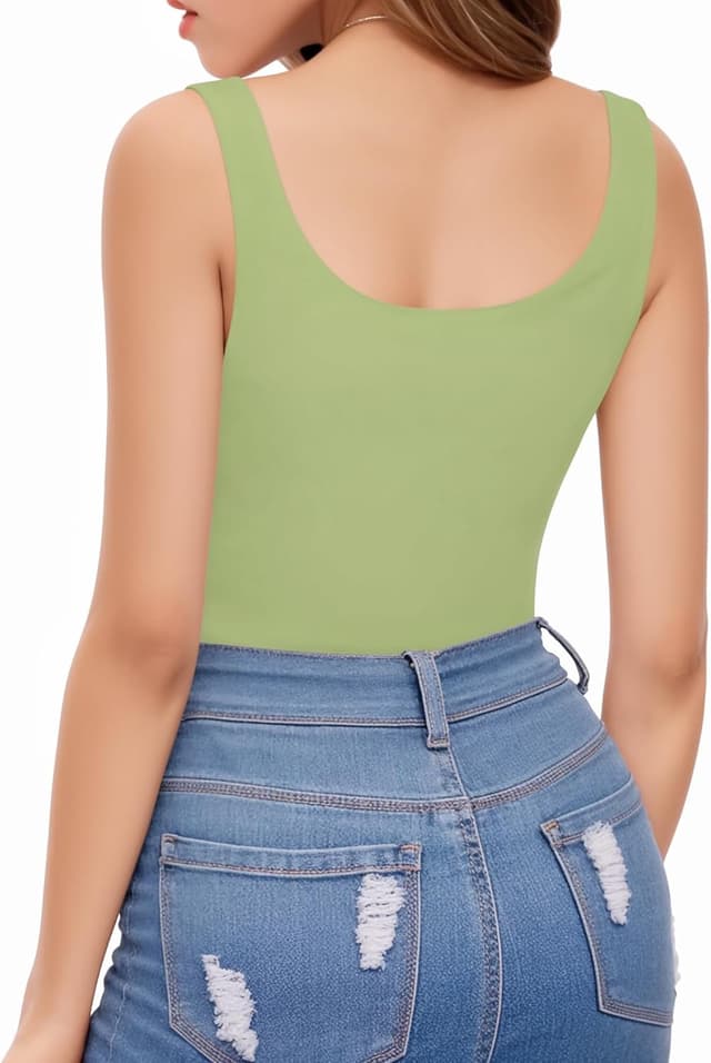 Detalle de ALGALAROUND women’s scoop neck sleeveless bodysuit with snap closure (spaghetti straps)