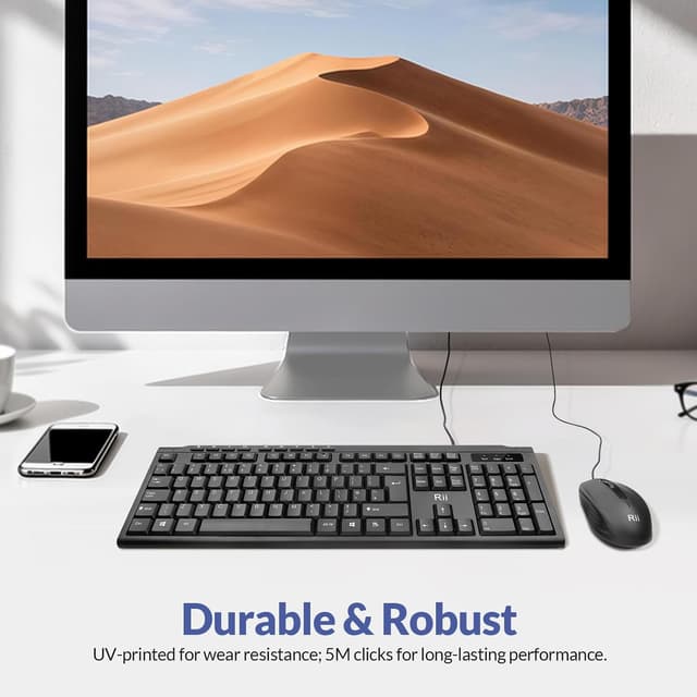 Thumbnail 6 de Rii Keyboard and Mouse Set USB Wired Combo