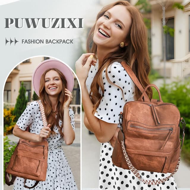 Detalle de Puwuzixi Rucksack für Damen mit Diebstahlschutz