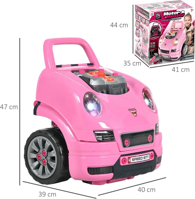 Thumbnail 4 de HOMCOM Camión de Juguete para Niños +3 Años 🚗 61 Piezas Rosa