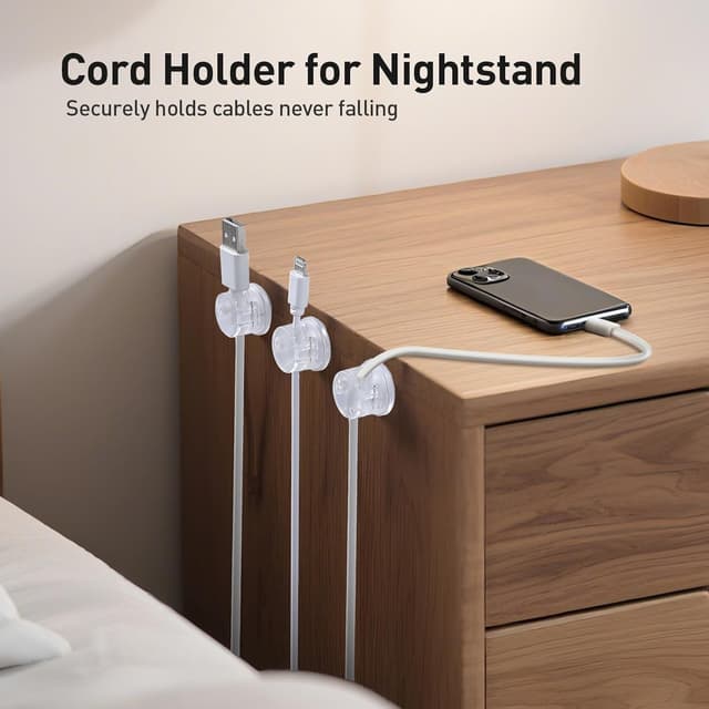 Thumbnail 6 de AGPTEK 8er magnetische Kabelhalter mit 360° Drehclips – Kabelmanagement für Schreibtisch, Wand & Netzkabel