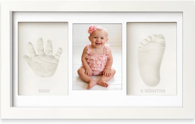 Detalle de Yiukou Baby Handprint & Footprint Kit with Personalised Photo Frame Keepsake