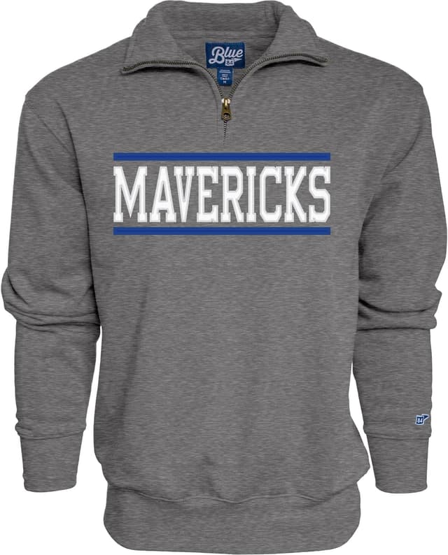 Detalle de Blue 84 Dallas Mavericks Officially Licensed Quarter-Zip Sweatshirt (Graphite)