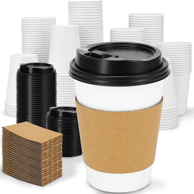 Detalle de Clawsoff 100-Pack 12 oz Disposable Coffee Cups ⚡