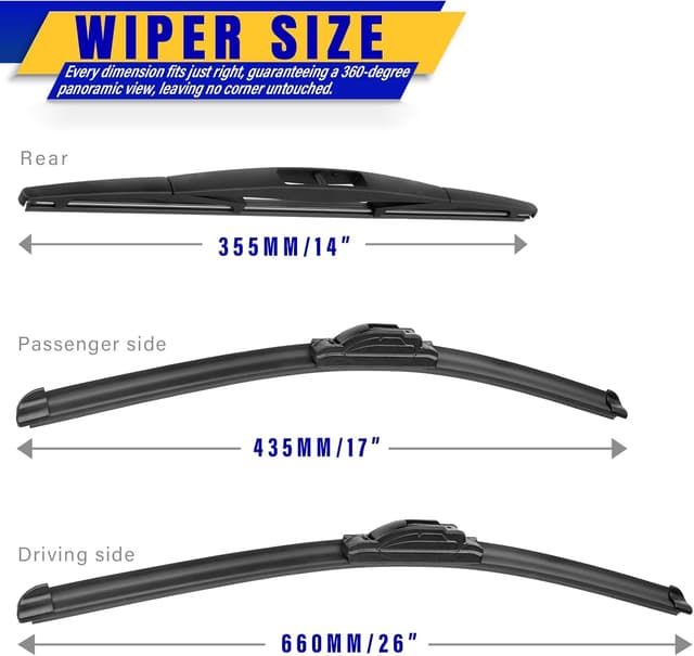 Detalle 2 de Replacement Wiper Blades 26/17/14 in for Subaru Forester
