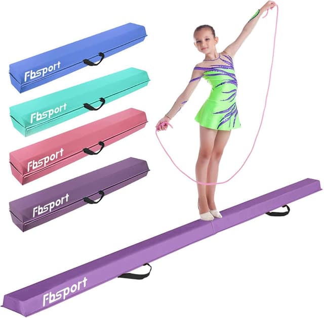 Detalle de FBSPORT Gymnastics Folding Balance Beam (240/270/300 cm) in PU Leather with Anti-Slip Base