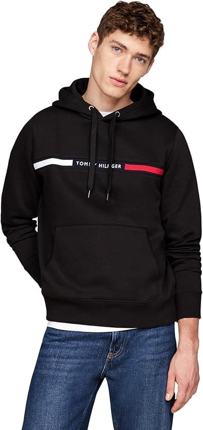 Imagen de Tommy Hilfiger Hoodie Chest Insert con bolsillo canguro, talla S en OfertitasTOP