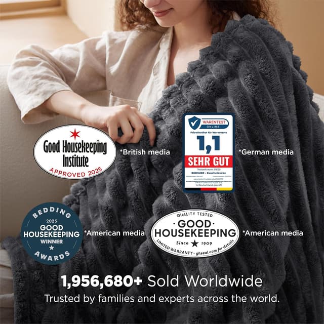 Detalle 2 de Bedsure fleece throw blanket, 150x200 cm