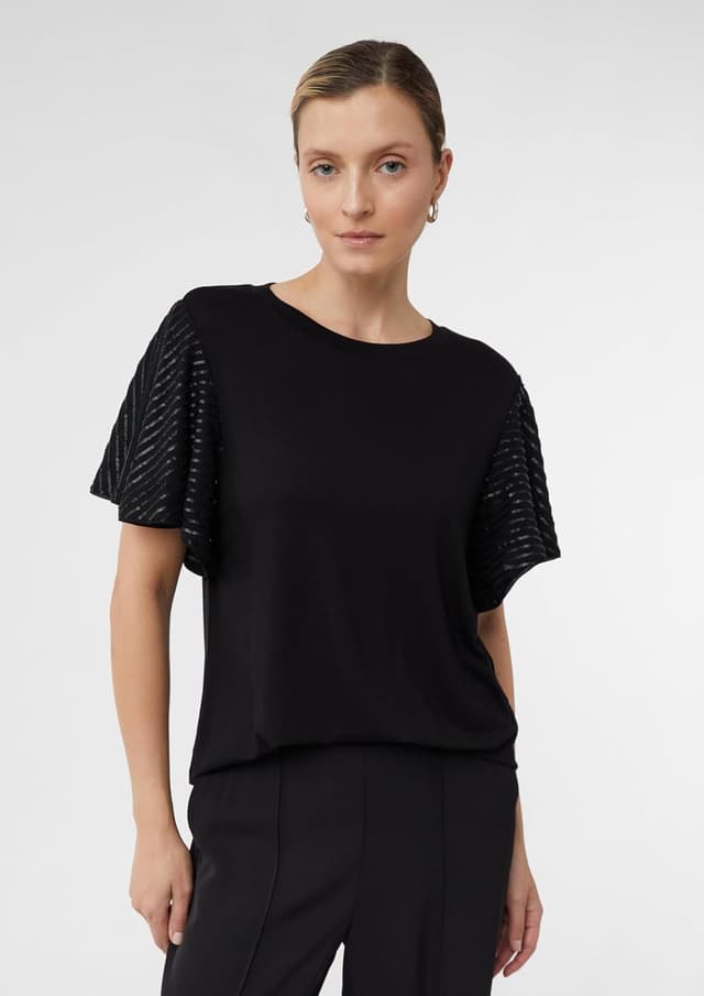 Thumbnail 2 de Comma Damen T-Shirt Volants Pailetten