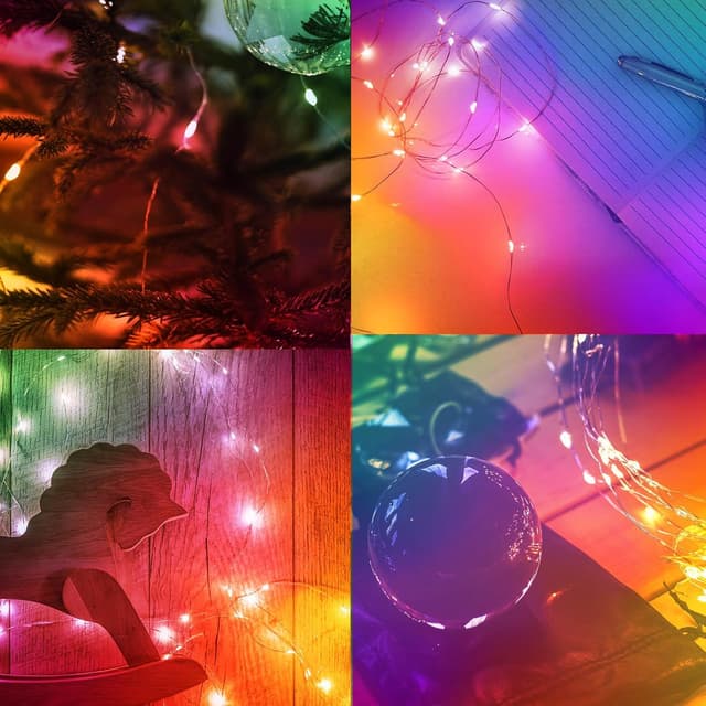 Detalle de JSDOIN Fairy Lights 6 Pack (2m, 20 LED) battery operated copper wire string lights – multicolour