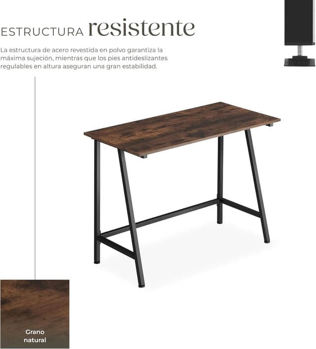 Thumbnail 3 de tectake Mesa Escritorio de Madera 100x50x77 cm